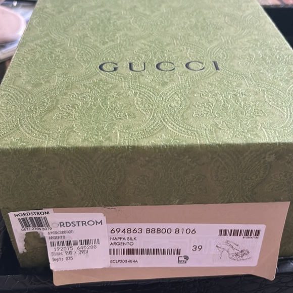 Gucci Silver Leather Sandal with Multi Colored Jeweled GG - Picture 6 of 8